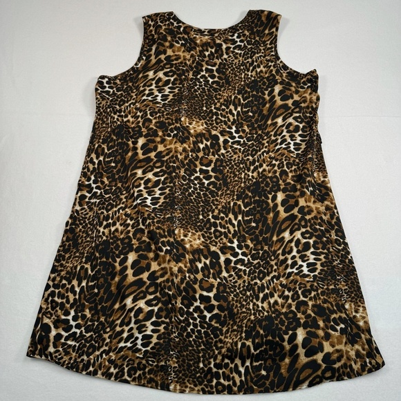 Mph Collection Sleeveless Mini Dress Womens Sz 2X Animal Print Button Down NWT - Picture 2 of 10